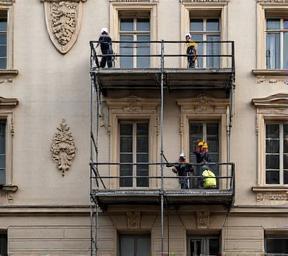 Chantier de rénovation patrimoniale à Lyon